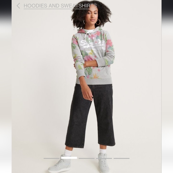 NWT Superdry And Co Vintage Logo Photo Tropical Floral Hoodie Sweatshirt - Picture 5 of 12